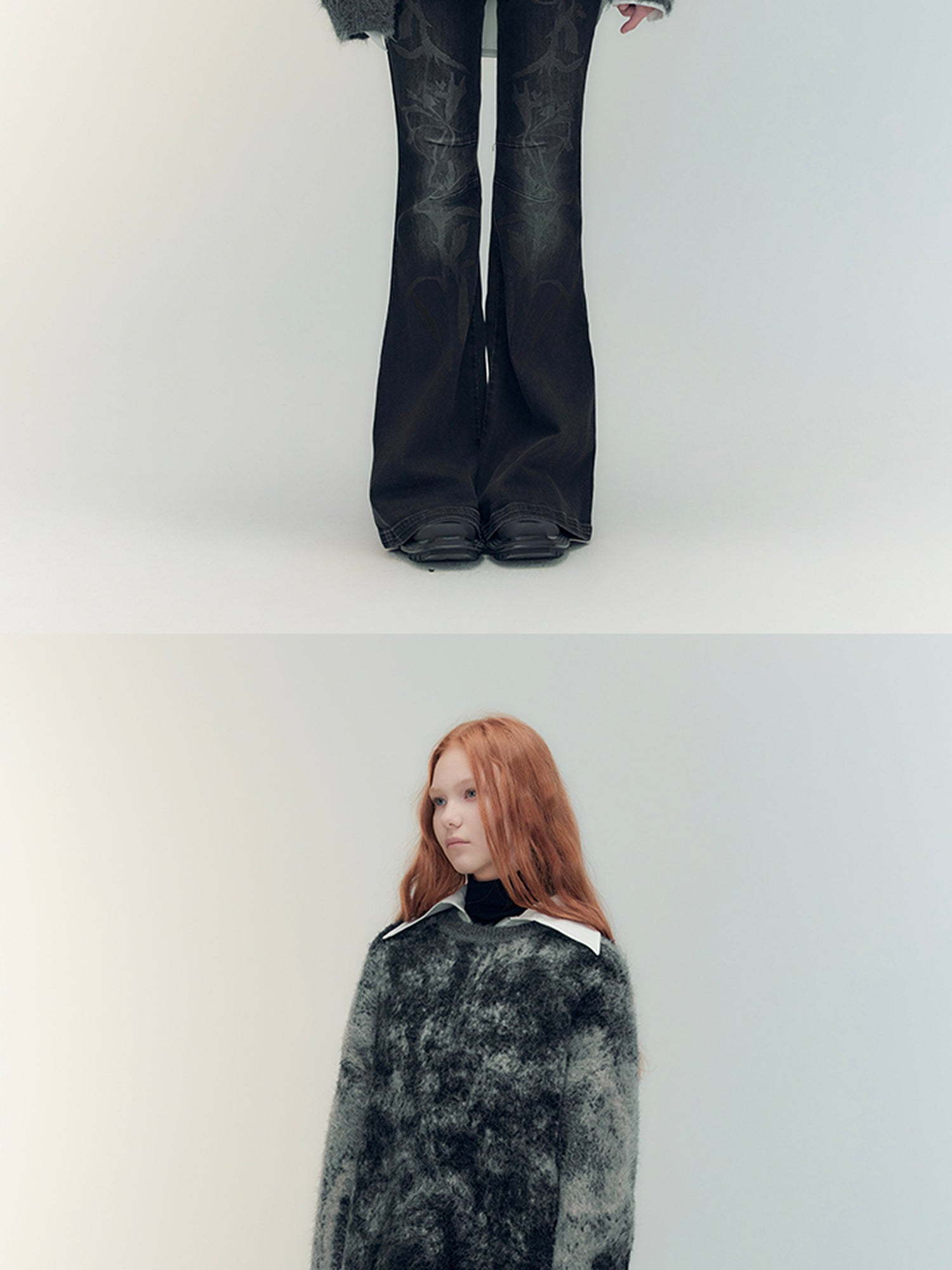AnnoMundi Textured Yoke Sweater In Dual Tones