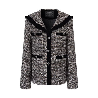 AnnoMundi_Thick_Wool_Blend_Relaxed_Commuter_Sailor_Collar_Mid_Length_Gray_For_Women_Jacket_MISSTT