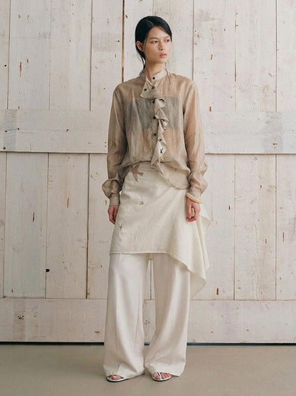 AnnoMundi Tie Detail Lace And Flying Bird Embroidery Women&