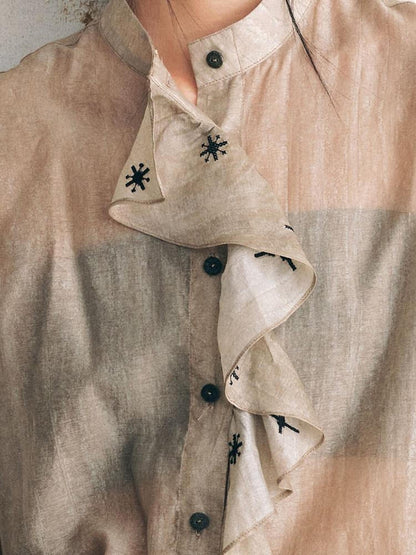AnnoMundi Tie Detail Lace And Flying Bird Embroidery Women&