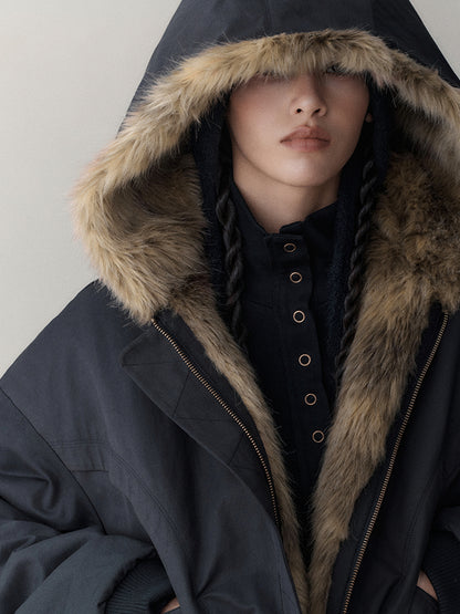 AnnoMundi Twilight Rhythm Winter Eco Fur Short Utility Jacket