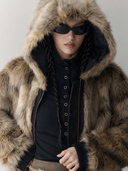 AnnoMundi Twilight Rhythm Winter Eco Fur Short Utility Jacket