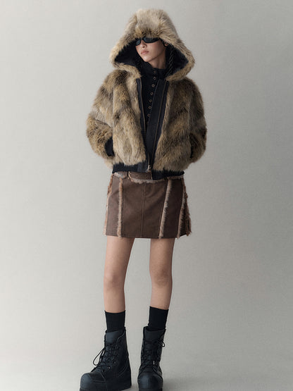 AnnoMundi Twilight Rhythm Winter Eco Fur Short Utility Jacket