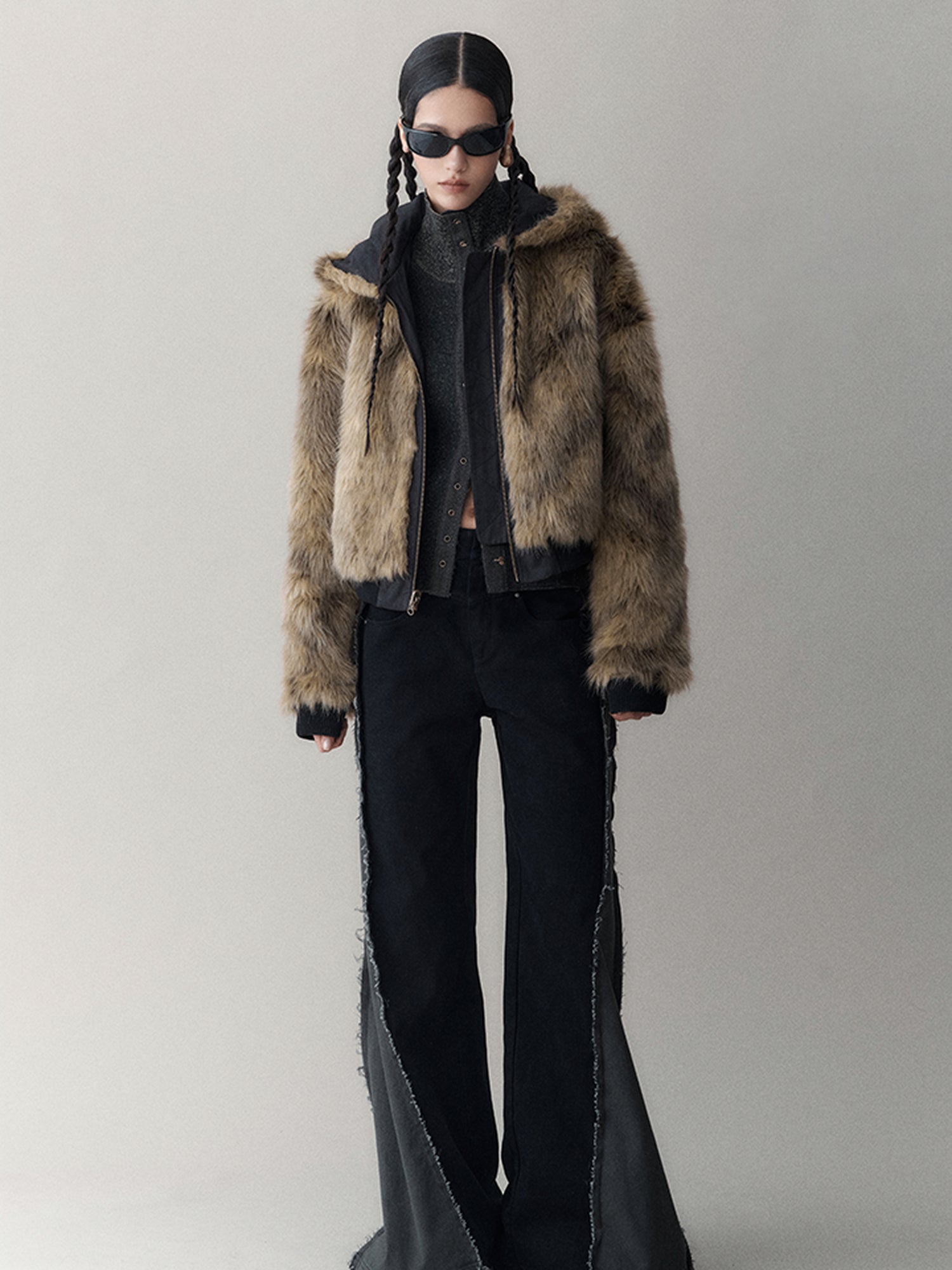 AnnoMundi Twilight Rhythm Winter Eco Fur Short Utility Jacket