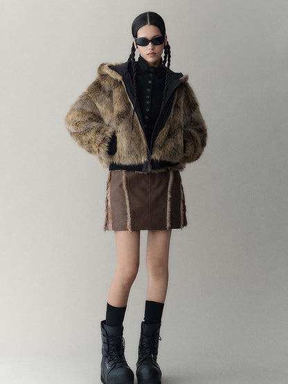 AnnoMundi Twilight Rhythm Winter Eco Fur Short Utility Jacket