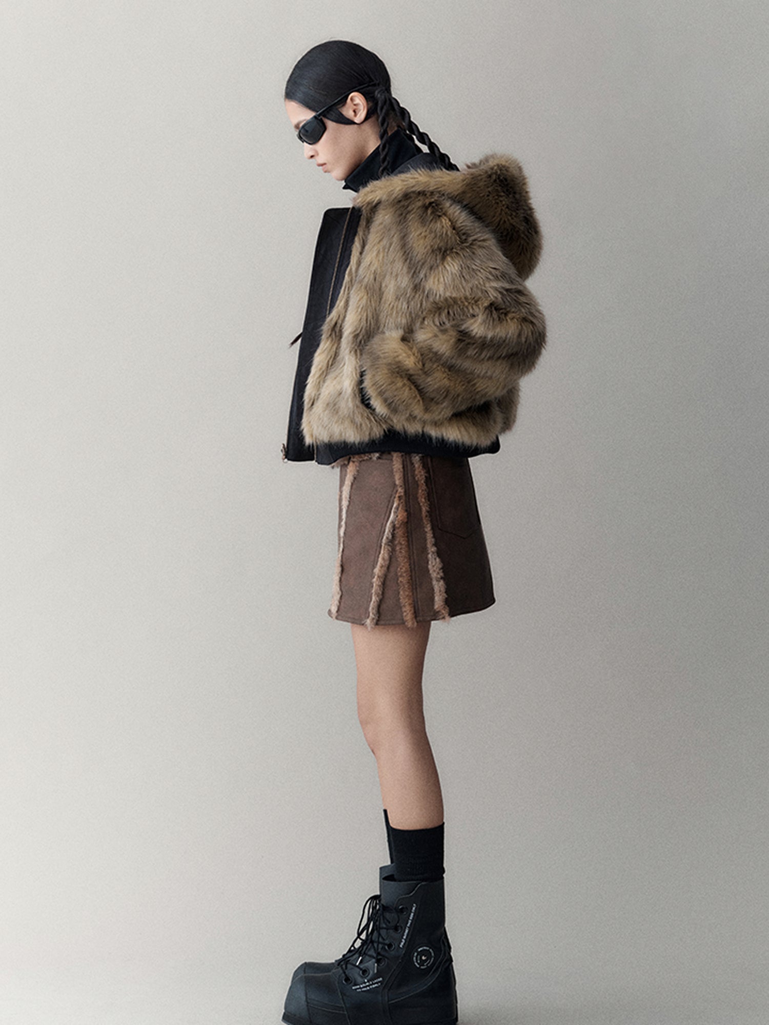 AnnoMundi Twilight Rhythm Winter Eco Fur Short Utility Jacket