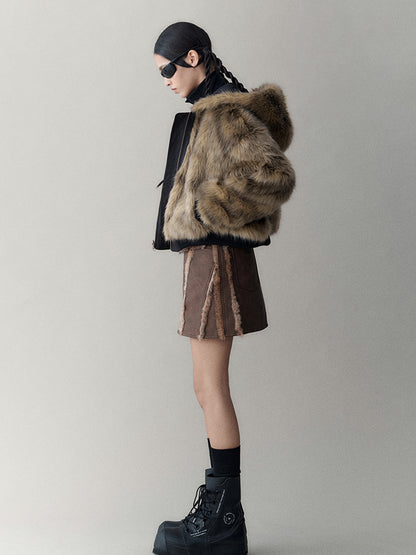 AnnoMundi Twilight Rhythm Winter Eco Fur Short Utility Jacket