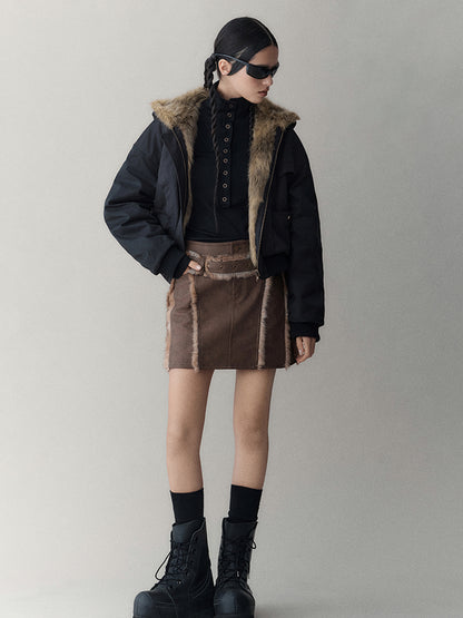 AnnoMundi Twilight Rhythm Winter Eco Fur Short Utility Jacket