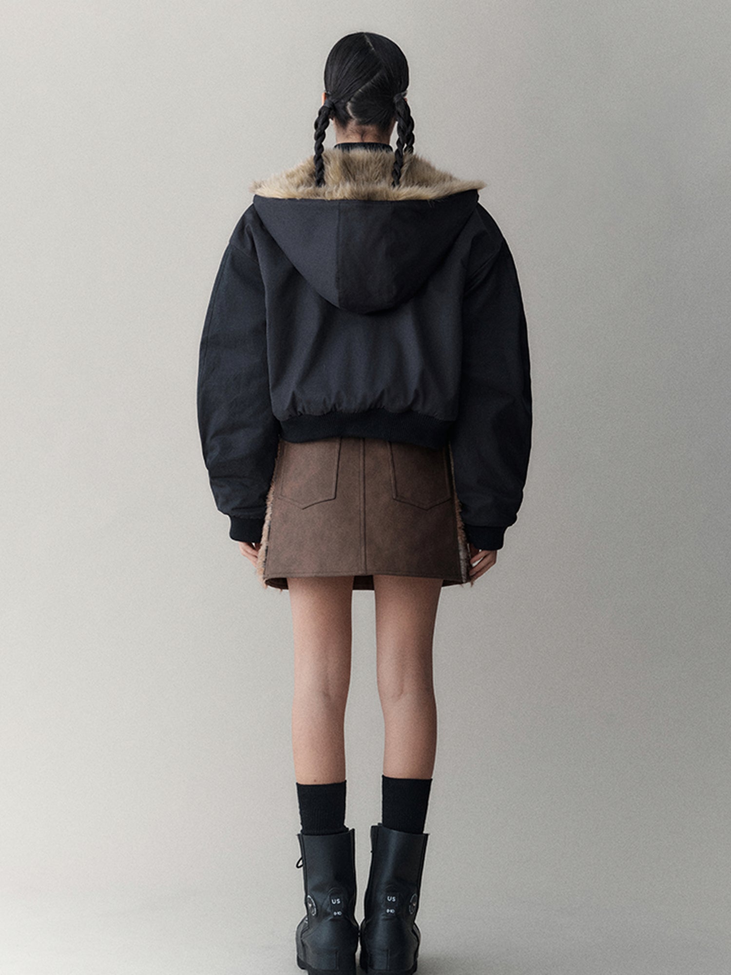 AnnoMundi Twilight Rhythm Winter Eco Fur Short Utility Jacket
