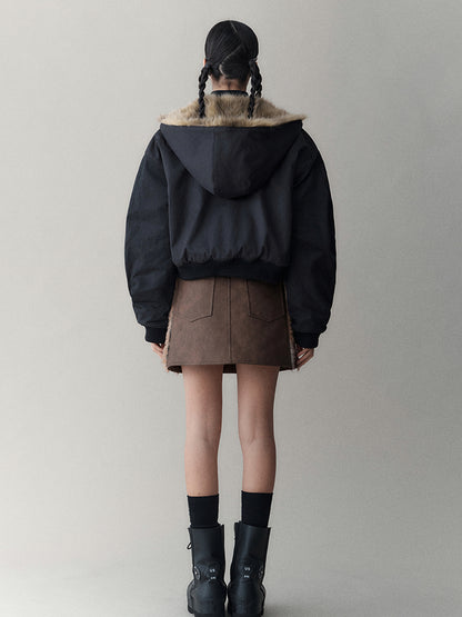AnnoMundi Twilight Rhythm Winter Eco Fur Short Utility Jacket