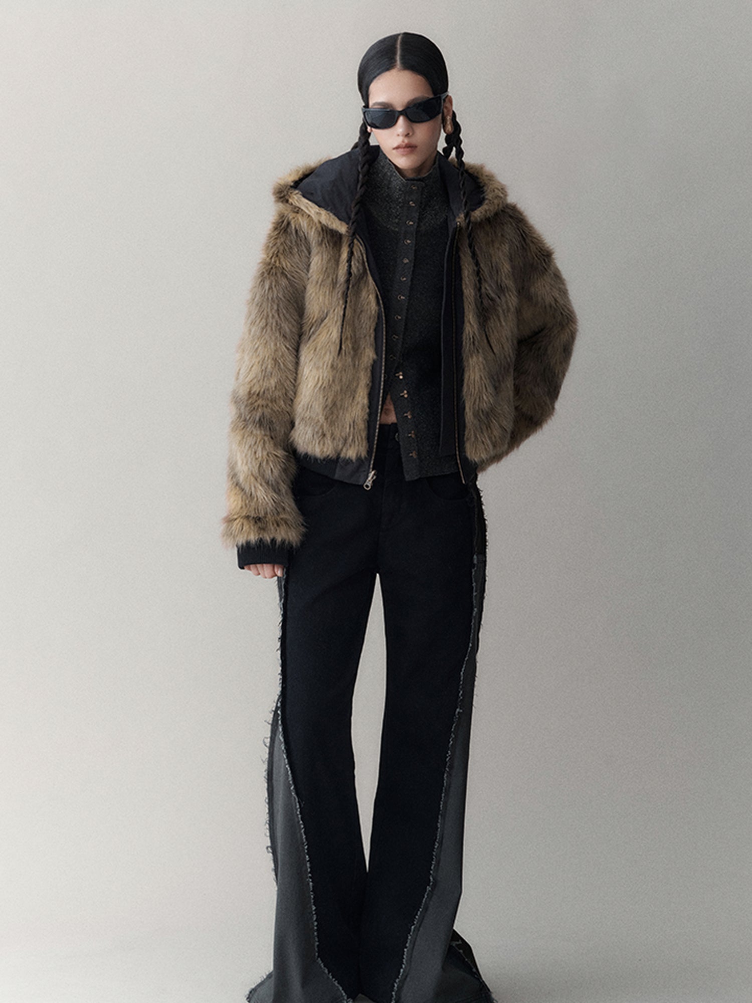 AnnoMundi Twilight Rhythm Winter Eco Fur Short Utility Jacket