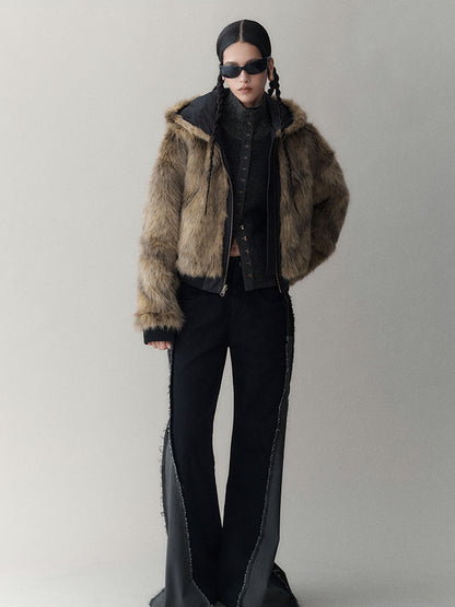 AnnoMundi Twilight Rhythm Winter Eco Fur Short Utility Jacket