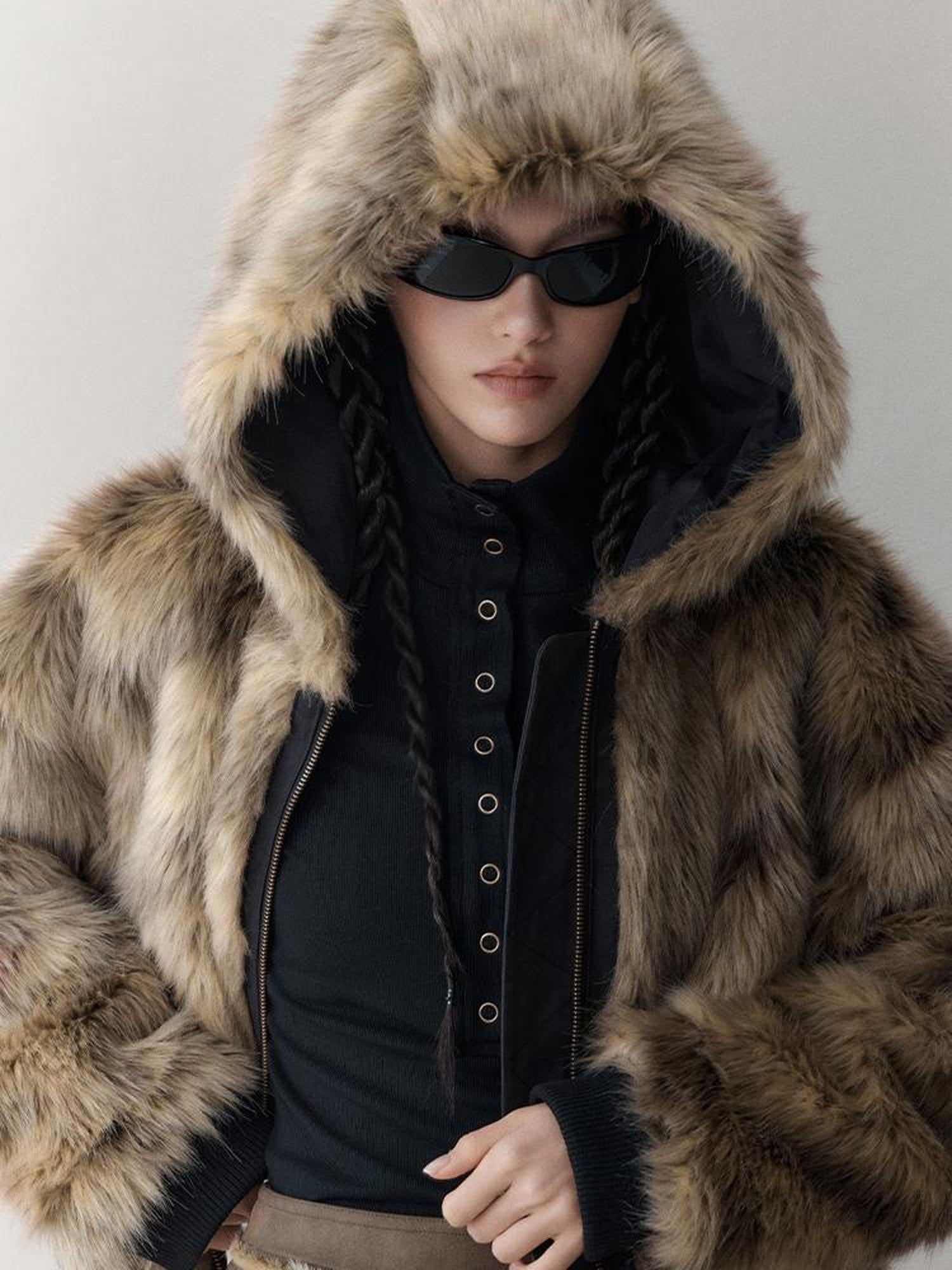 AnnoMundi Twilight Rhythm Winter Eco Fur Short Utility Jacket