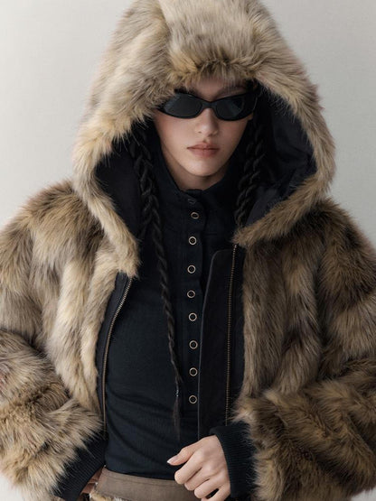 AnnoMundi Twilight Rhythm Winter Eco Fur Short Utility Jacket