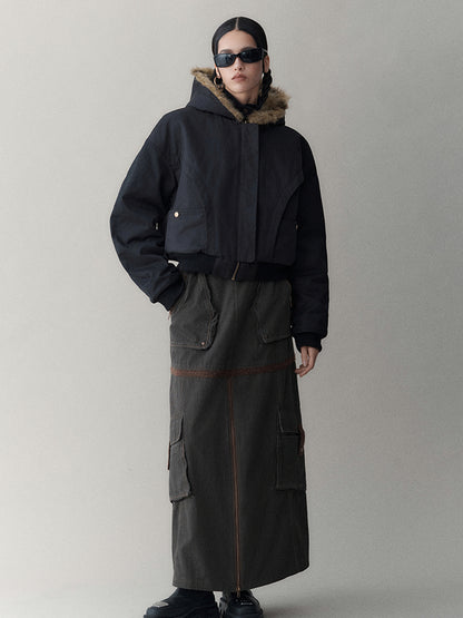 AnnoMundi Twilight Rhythm Winter Eco Fur Short Utility Jacket