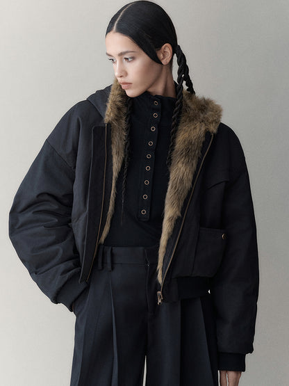 AnnoMundi Twilight Rhythm Winter Eco Fur Short Utility Jacket
