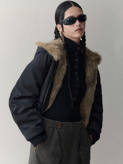 AnnoMundi Twilight Rhythm Winter Eco Fur Short Utility Jacket