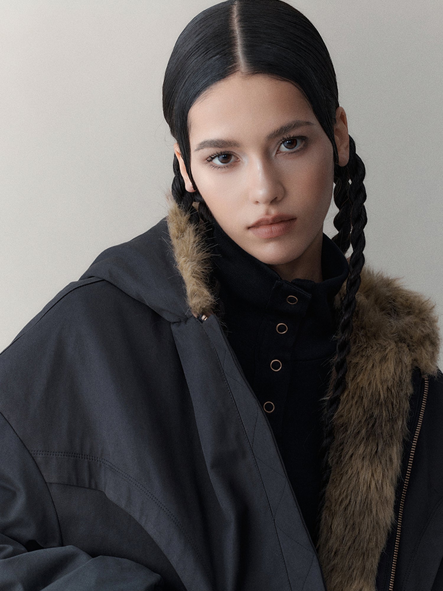 AnnoMundi Twilight Rhythm Winter Eco Fur Short Utility Jacket