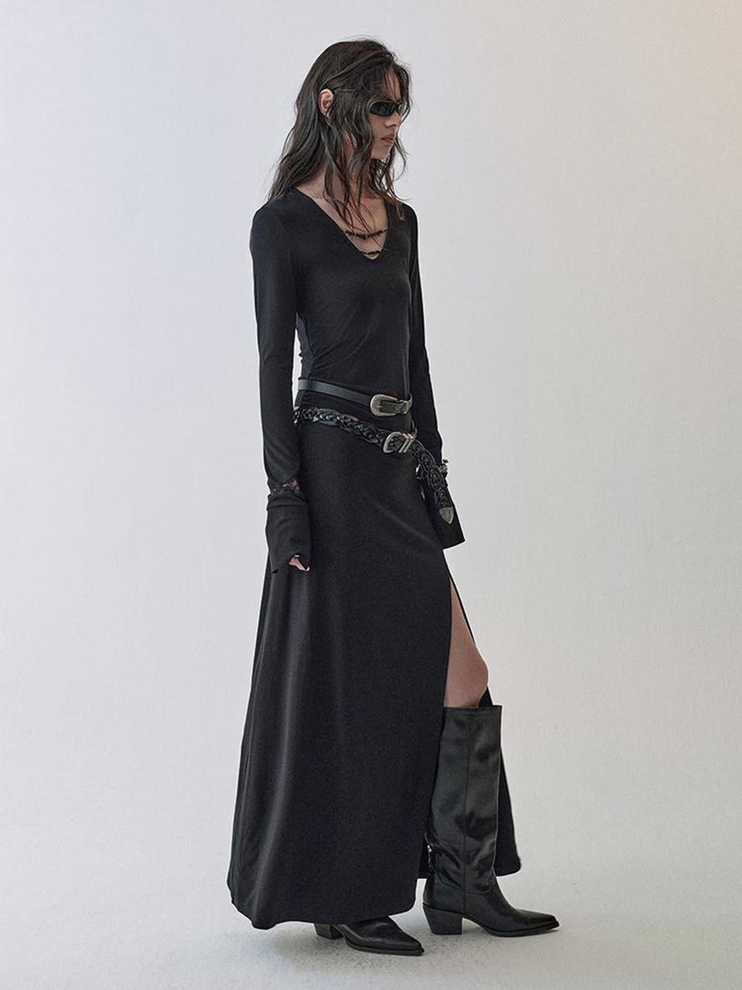 AnnoMundi V-Neck Beaded Knit Dress