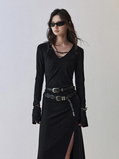 AnnoMundi V-Neck Beaded Knit Dress