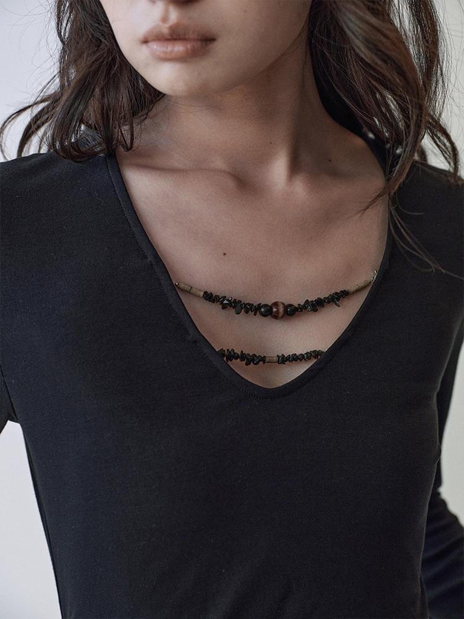 AnnoMundi V-Neck Beaded Knit Dress