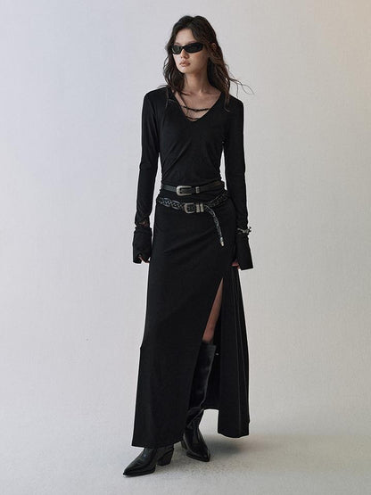 AnnoMundi V-Neck Beaded Knit Dress