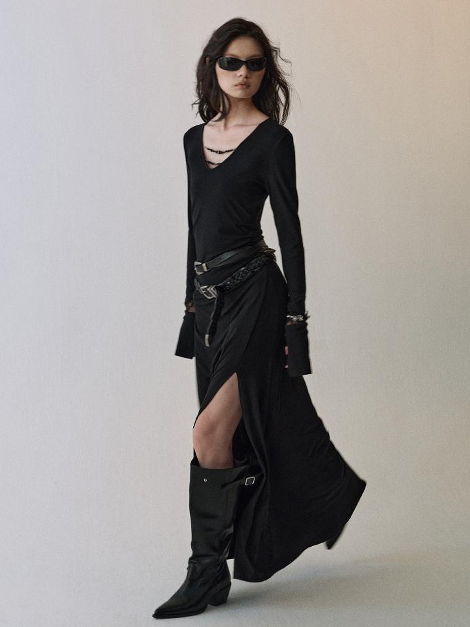 AnnoMundi V-Neck Beaded Knit Dress