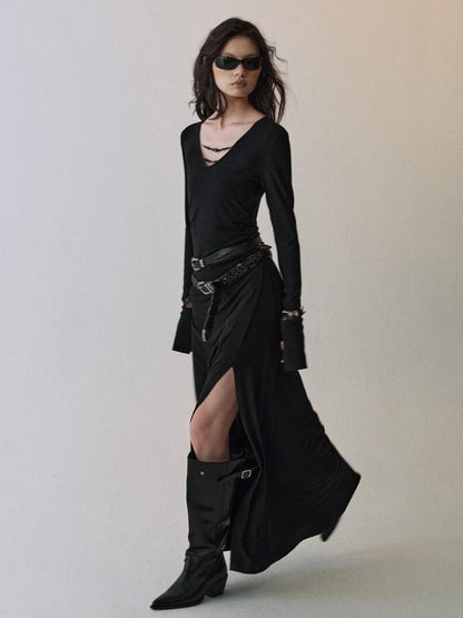 AnnoMundi V-Neck Beaded Knit Dress