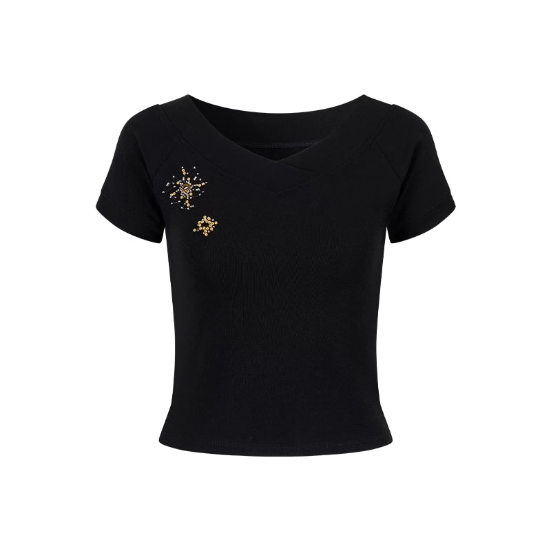 AnnoMundi_V-Neck_Rhinestone_Embroidered_Stretch_Ribbed_T-Shirt_MISSTT