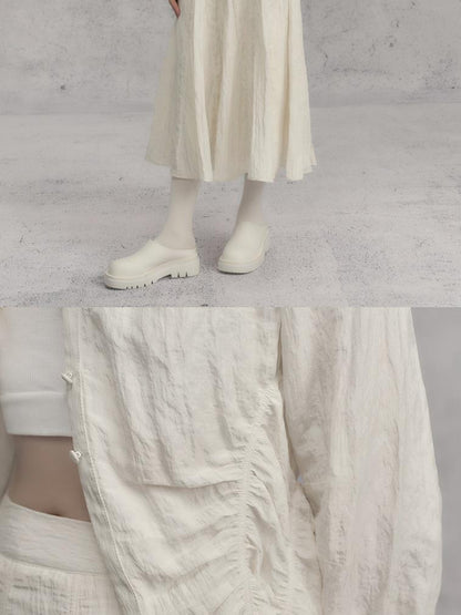 AnnoMundi V-Neck Ruffle Trim Blouse &amp; Floral Skirt Set