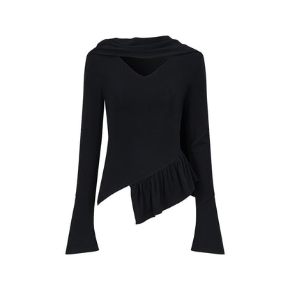 AnnoMundi_V-neck_Ribbon_Scarf_Deconstructed_Brushed_Women&
