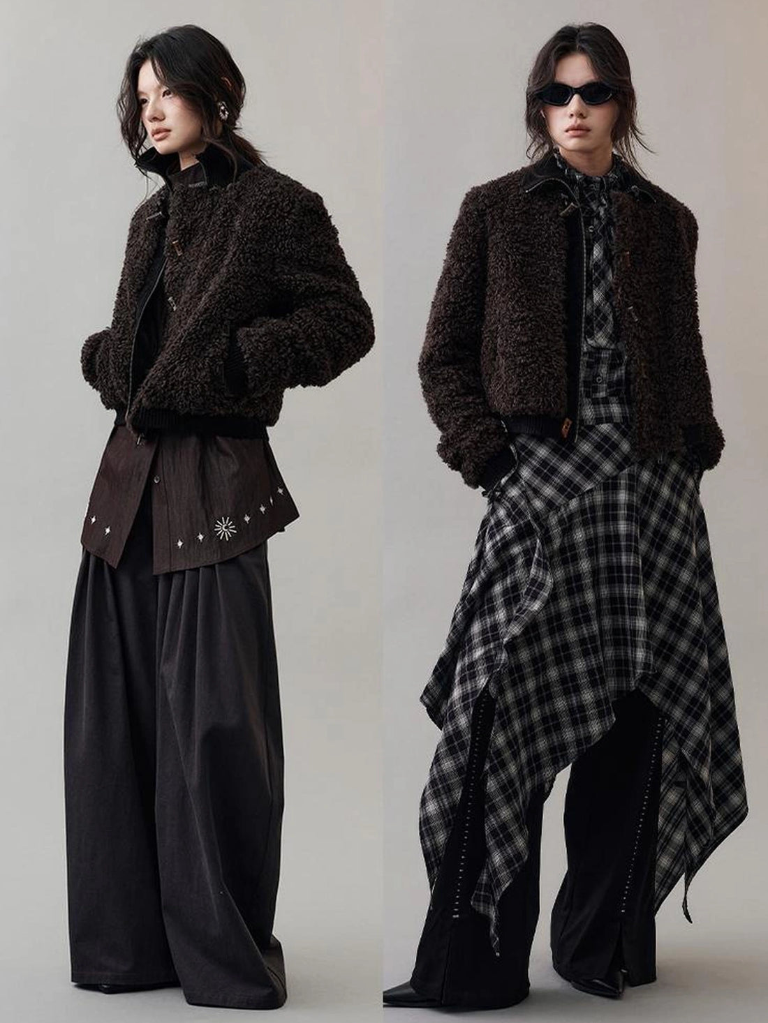 AnnoMundi Velvet Weave Knot Trimmed Leather Fur Jacket Jacket