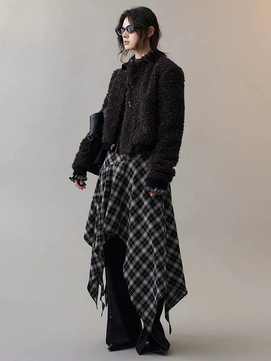 AnnoMundi Velvet Weave Knot Trimmed Leather Fur Jacket Jacket