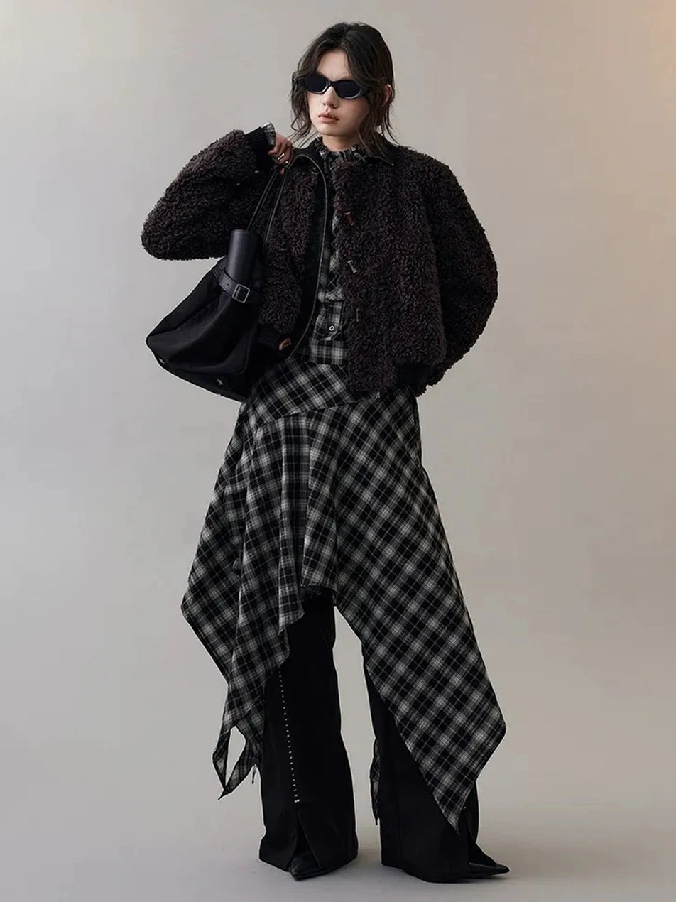 AnnoMundi Velvet Weave Knot Trimmed Leather Fur Jacket Jacket