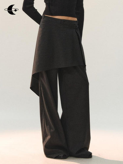 AnnoMundi Versatile Mid Rise Straight Leg Tailored Dark Gray Ladies Pants