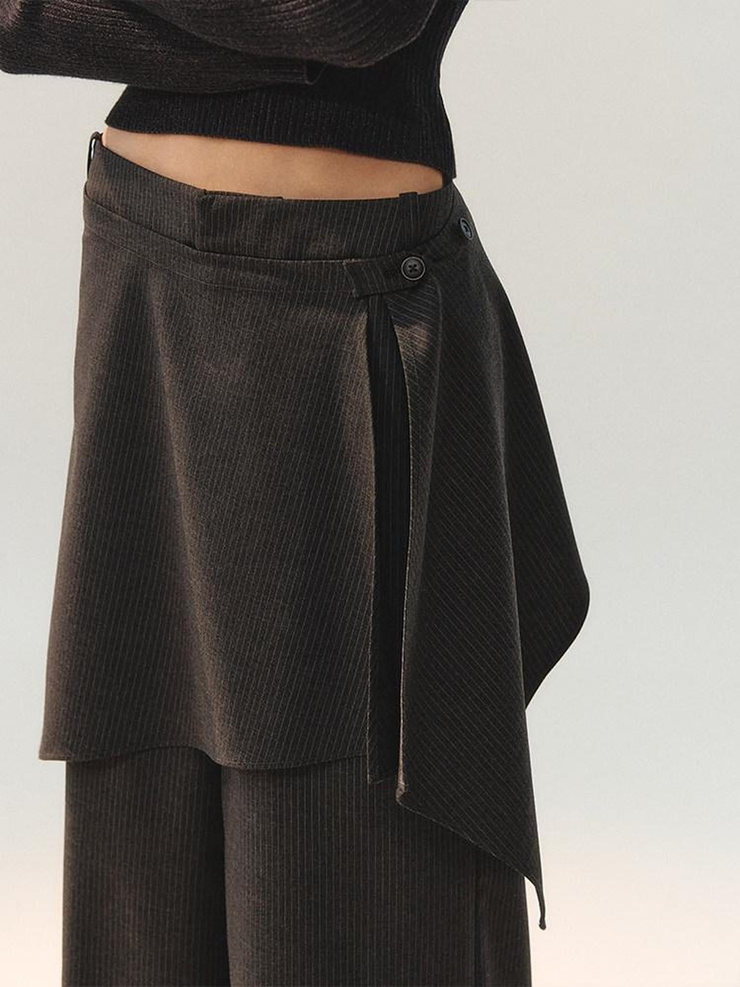 AnnoMundi Versatile Mid Rise Straight Leg Tailored Dark Gray Ladies Pants