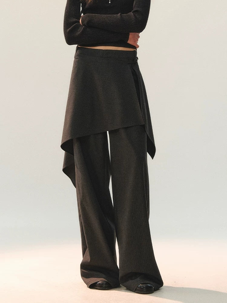 AnnoMundi Versatile Mid Rise Straight Leg Tailored Dark Gray Ladies Pants