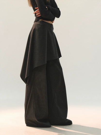 AnnoMundi Versatile Mid Rise Straight Leg Tailored Dark Gray Ladies Pants
