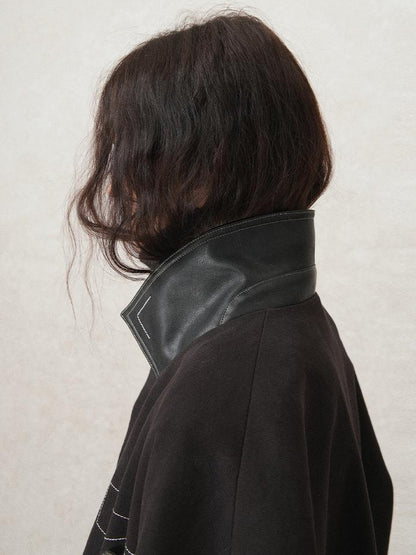 AnnoMundi Vintage Barn Jacket With Leather Accents