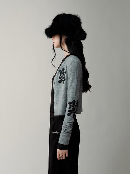 AnnoMundi Vintage Beaded Embroidery Knit Cardigan