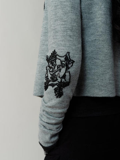 AnnoMundi Vintage Beaded Embroidery Knit Cardigan
