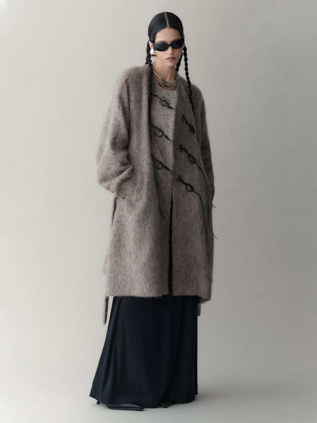AnnoMundi Vintage Chinese Inspired Color Yarn Wool Coat