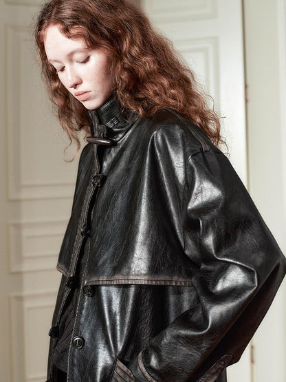 AnnoMundi Vintage Cracked Patina Trench Coat