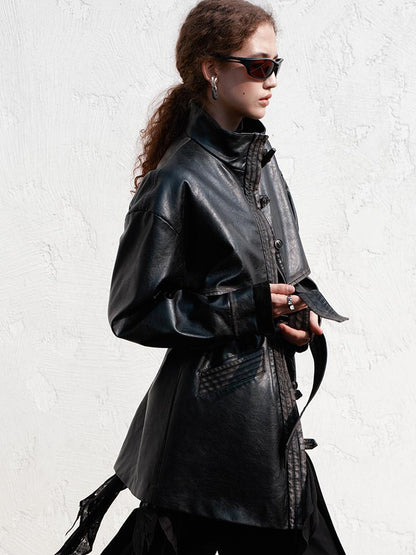 AnnoMundi Vintage Cracked Patina Trench Coat