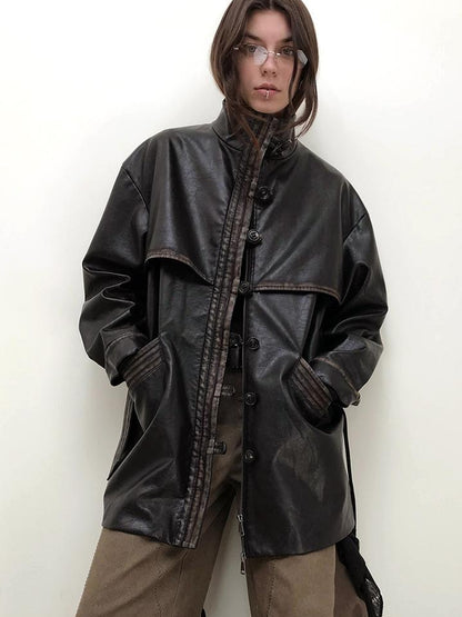 AnnoMundi Vintage Cracked Patina Trench Coat