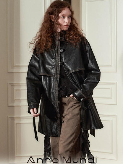 AnnoMundi Vintage Cracked Patina Trench Coat
