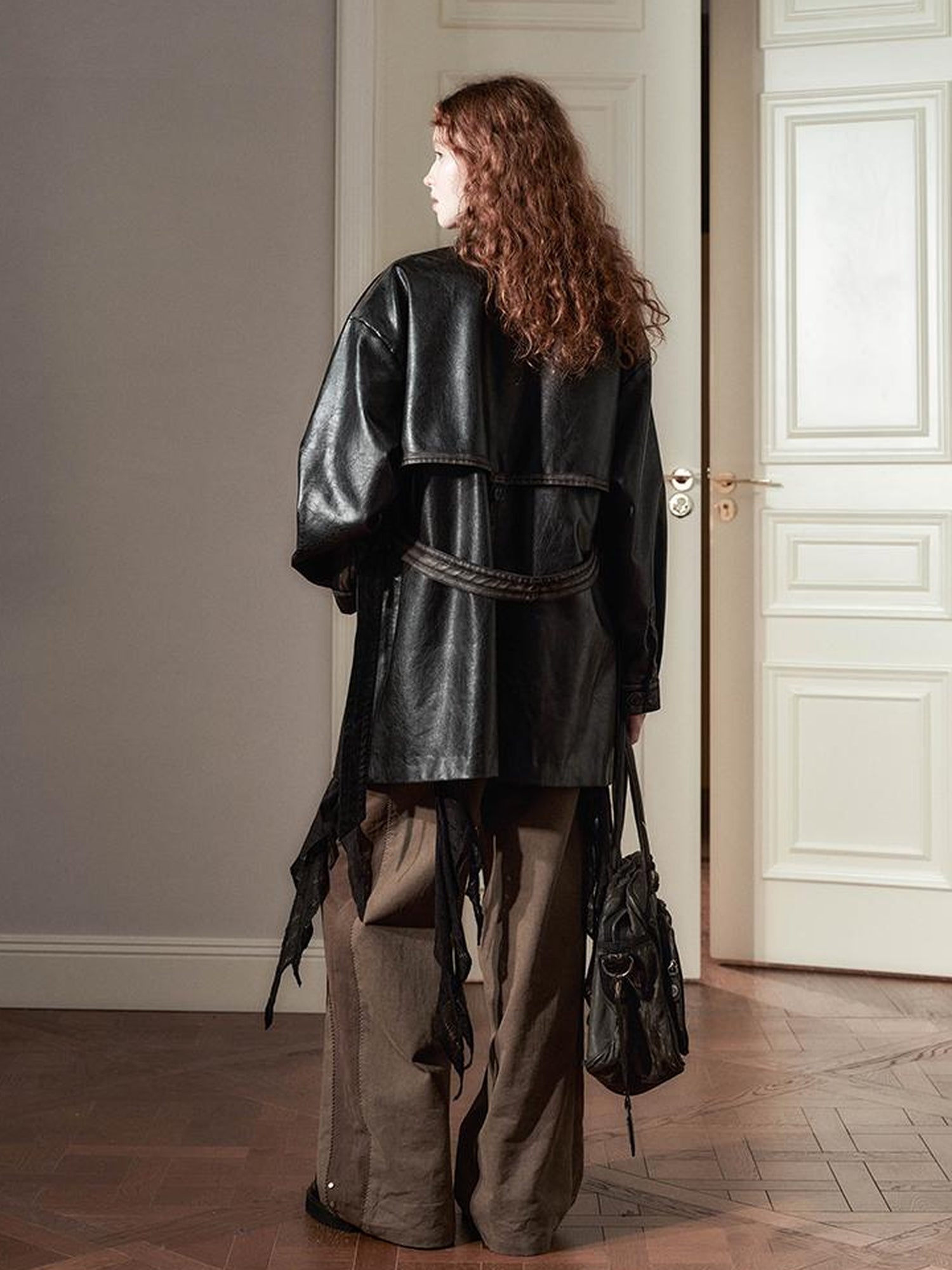 AnnoMundi Vintage Cracked Patina Trench Coat