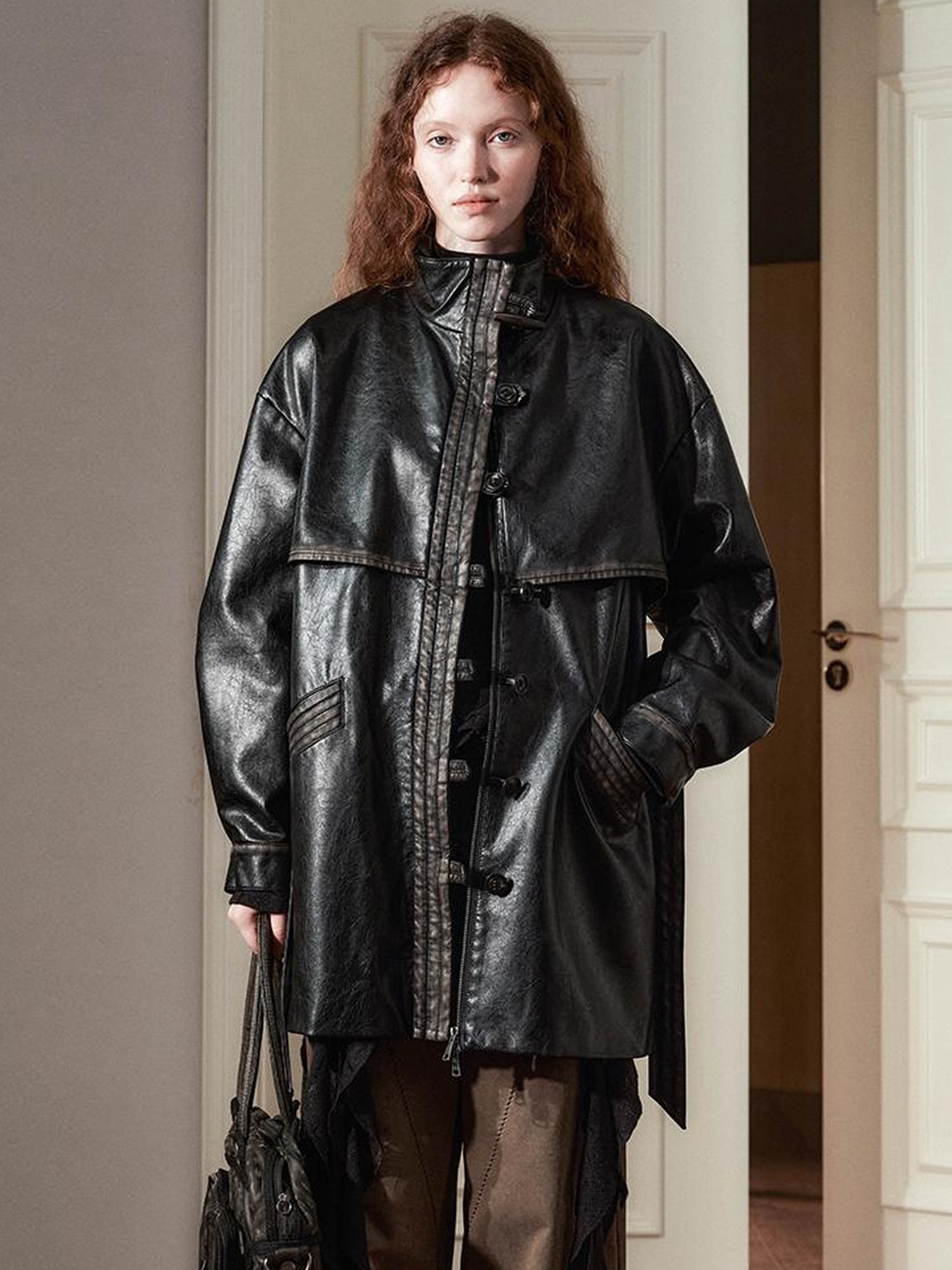 AnnoMundi Vintage Cracked Patina Trench Coat