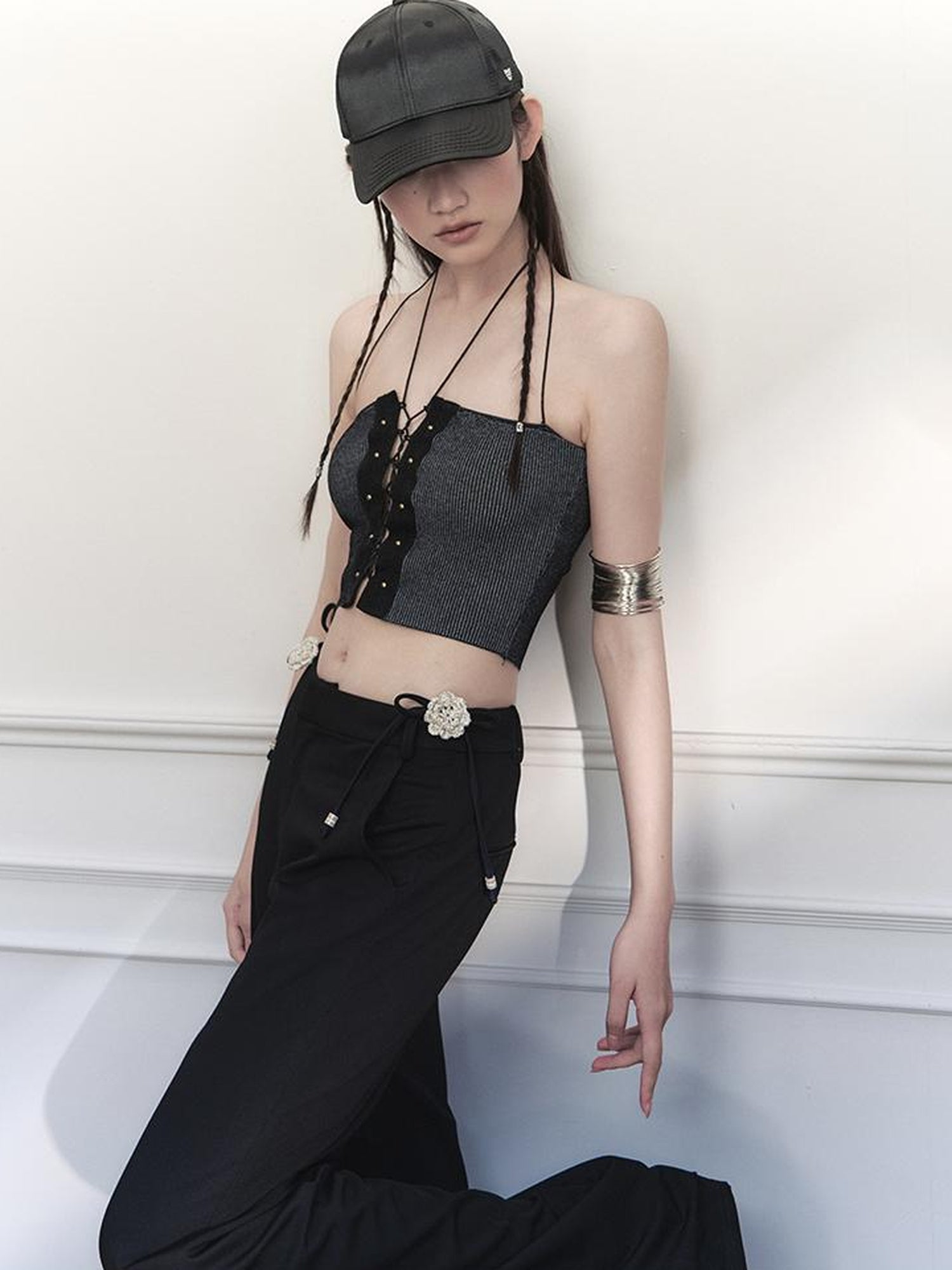 AnnoMundi Vintage Crisscross Halter Top