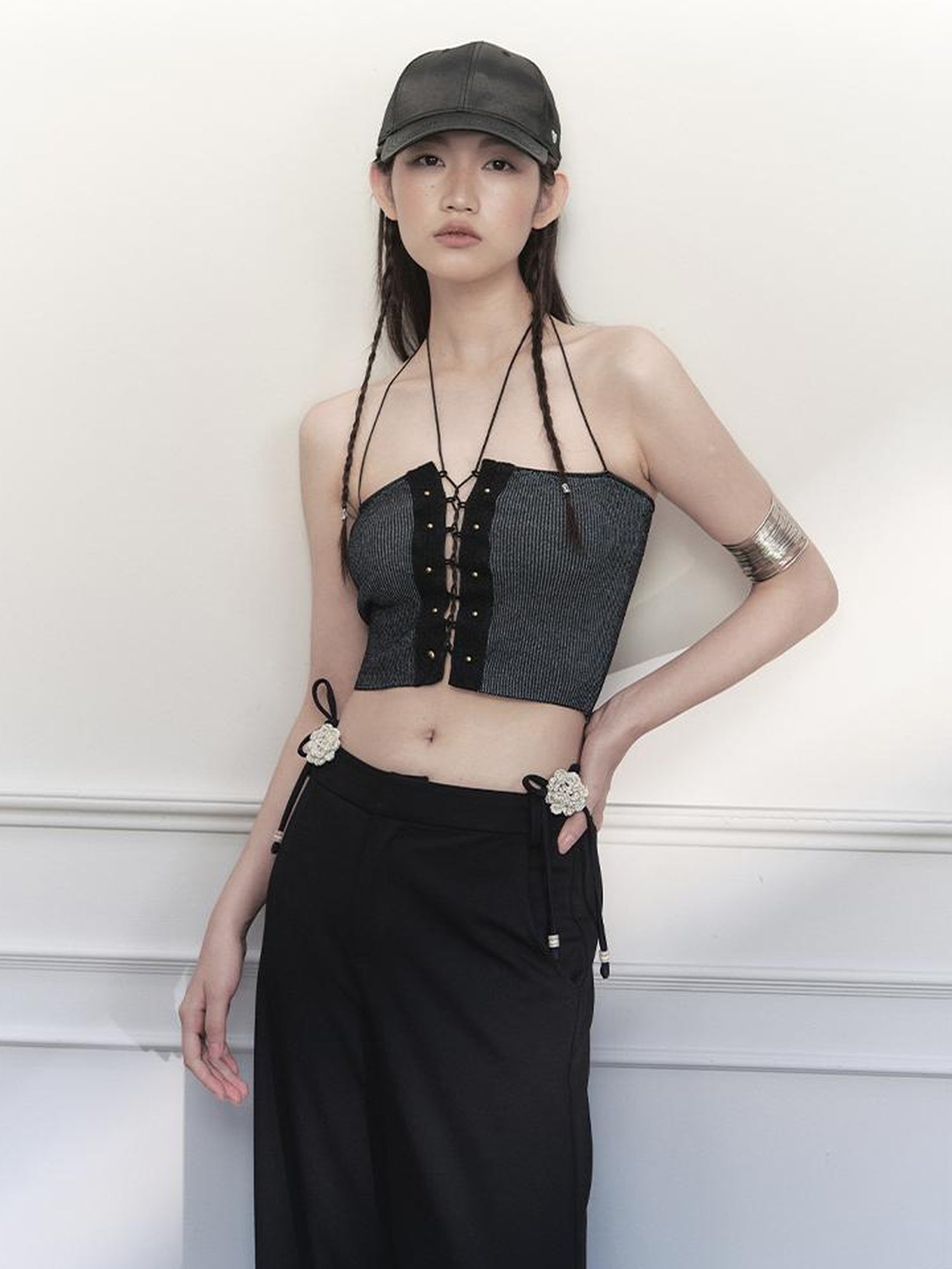 AnnoMundi Vintage Crisscross Halter Top
